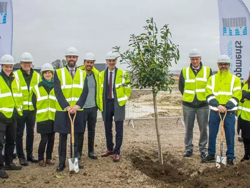 The first tree planted on the Brabazon development